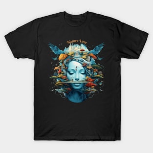 Nature Love Pease of Mind Serene Face Nature Lovers Positive Psychology T-Shirt